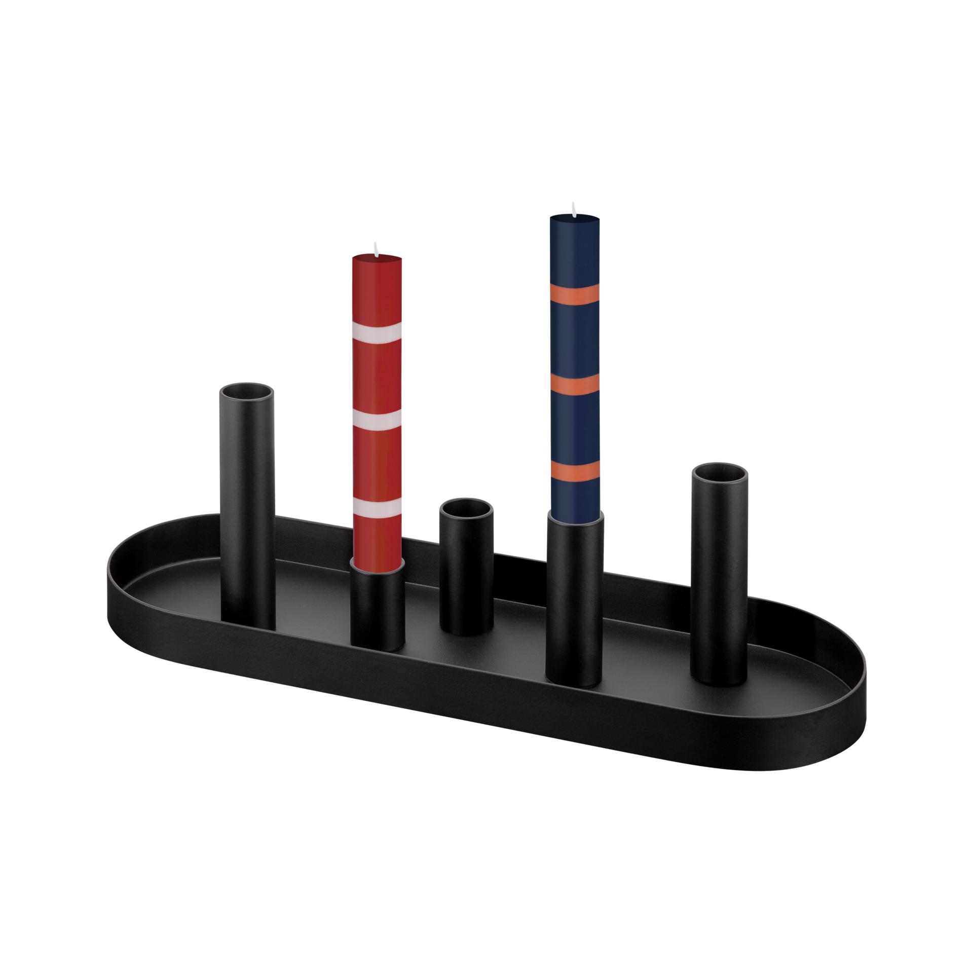 Magnetischer Kerzenhalter Luna oval black
