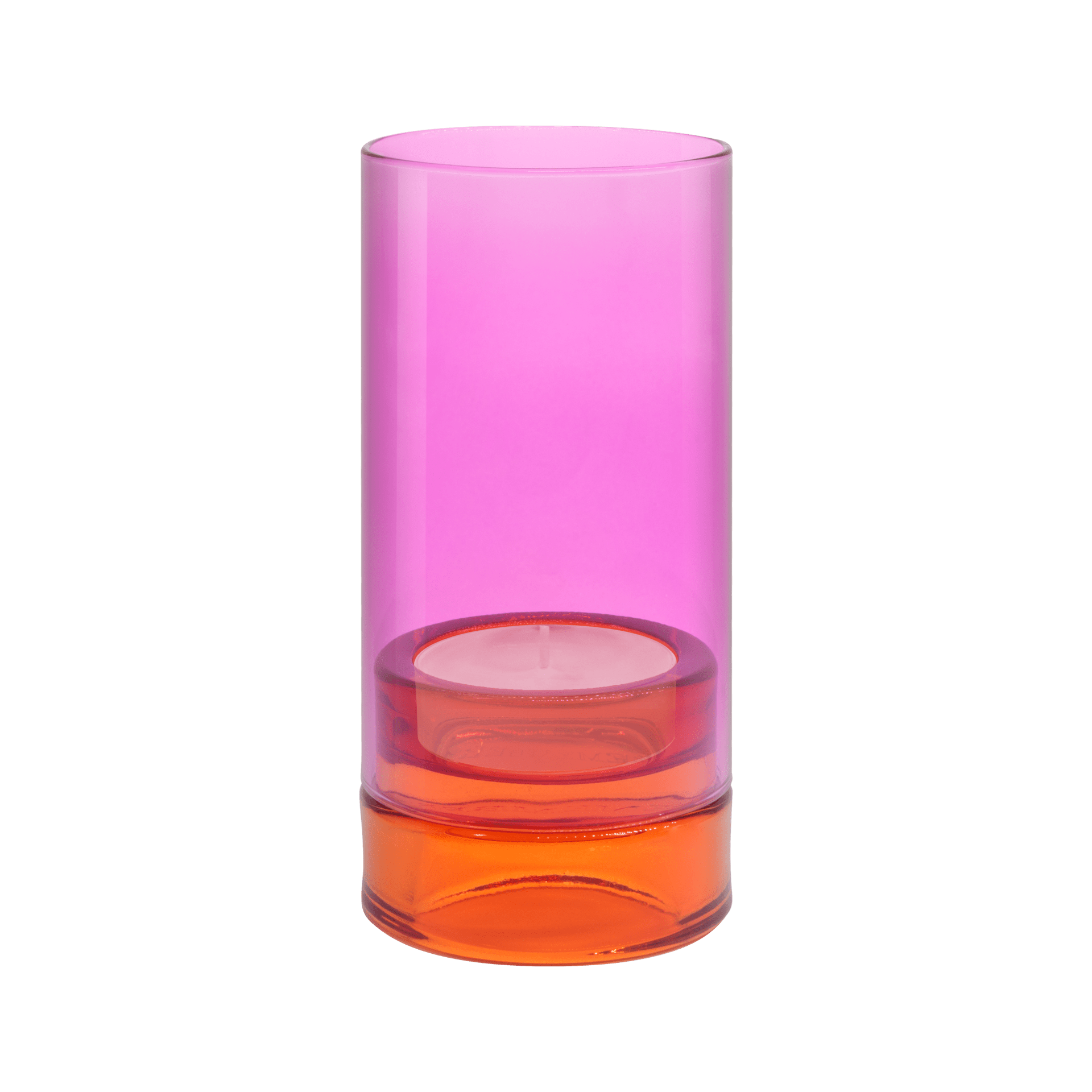 Glass lantern 'Lys' pink