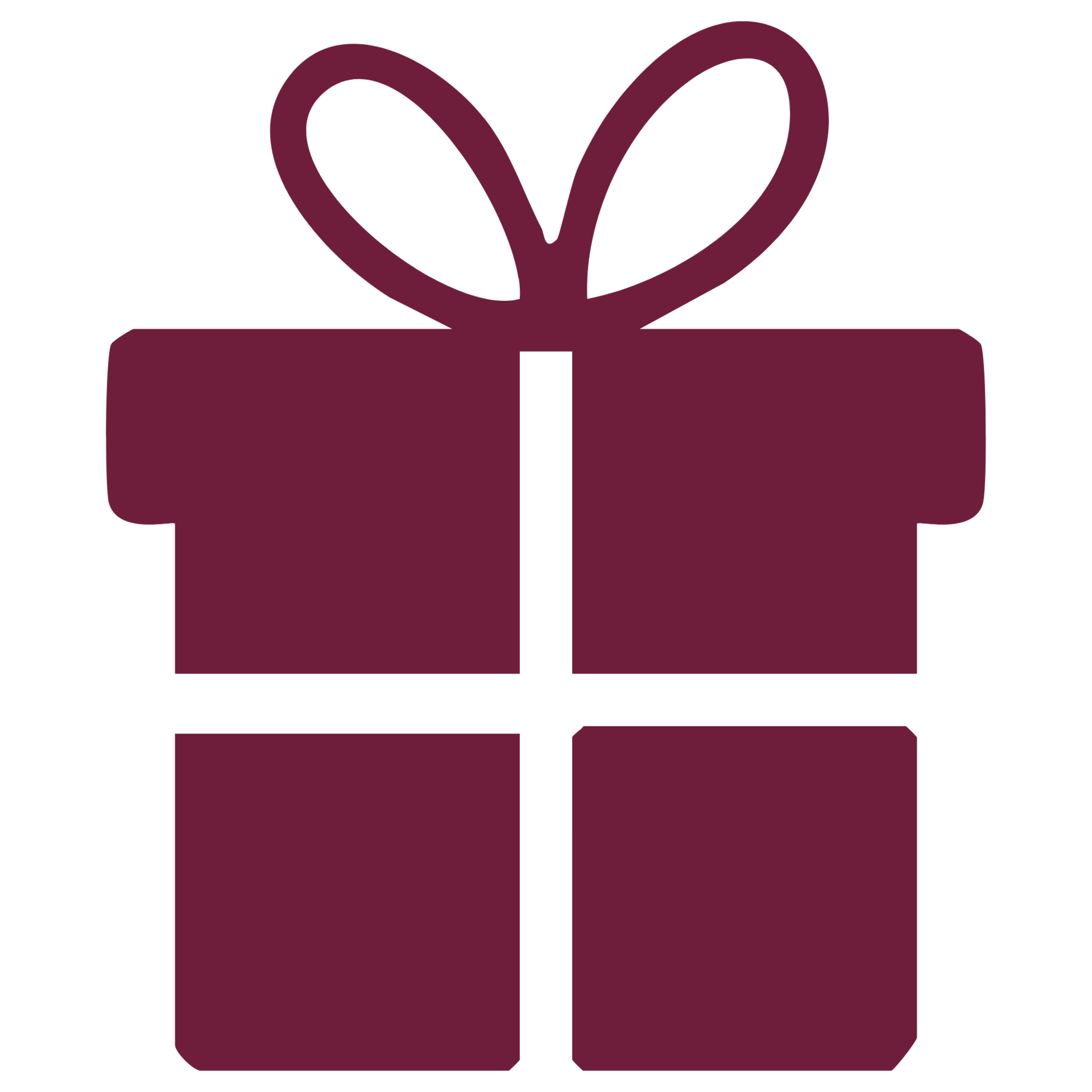 Eine dunkelrote, stilisierte Geschenkbox mit einer Schleife und einem Band, das um das Paket gewickelt ist und oben zu einer eleganten Schleife gebunden wurde. Die Box symbolisiert ein Überraschungsgeschenk aus der Welt von REMEMBER.