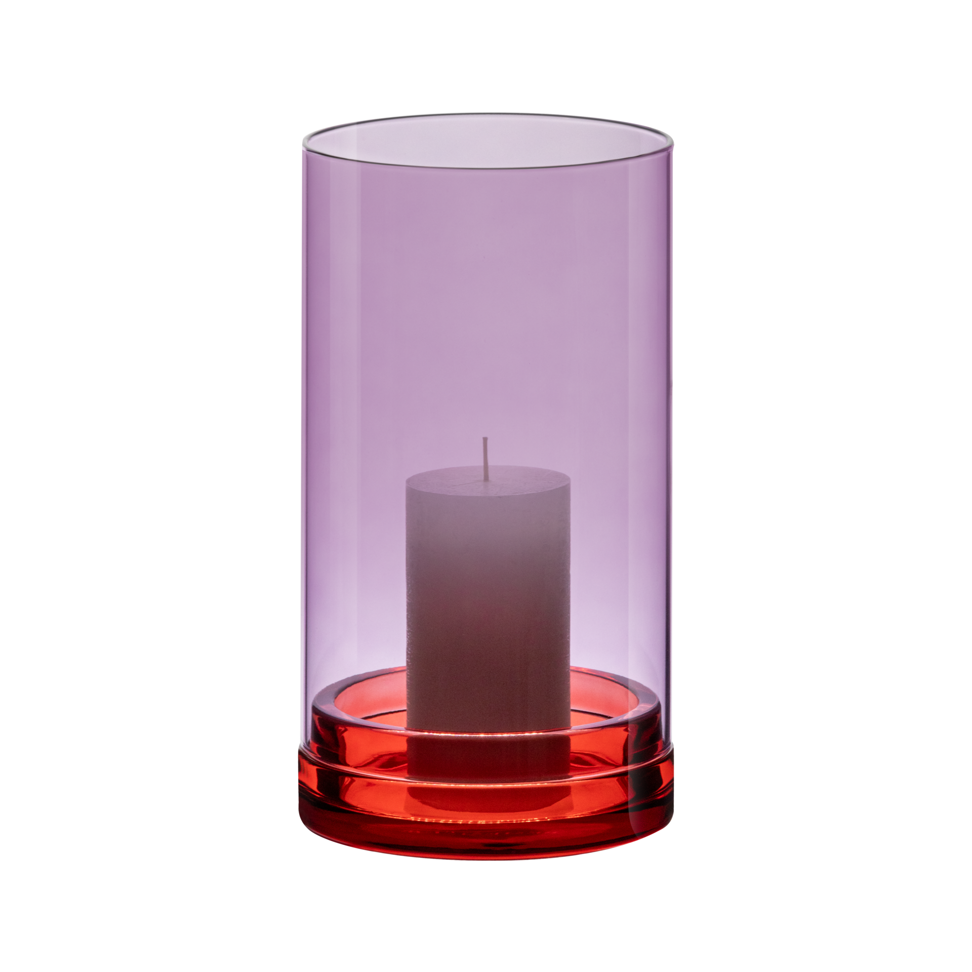 Glass lantern large 'Lucius' violett