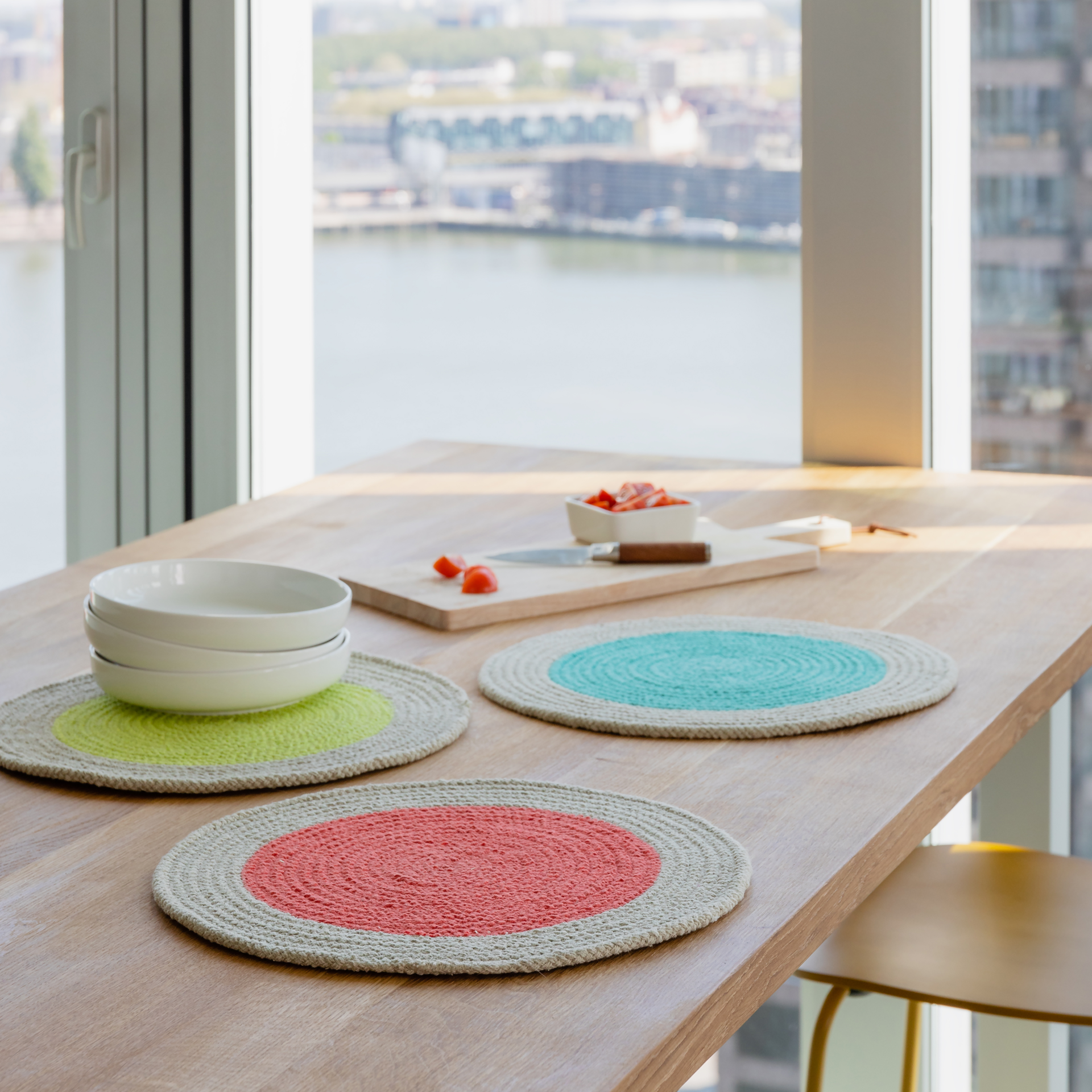 Baumwoll-Tischsets 'Mint', 2er-Set